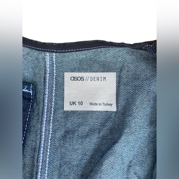 ASOS Denim Jumpsuit Women’s Size US 6 UK 10 Blue Balloon Sleeve Tapered Waist - Picture 11 of 11